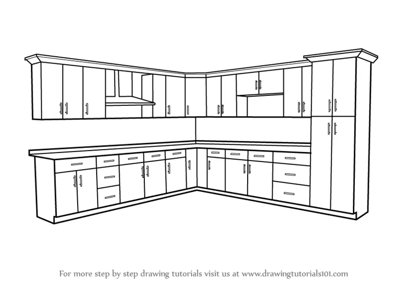 How To Draw Kitchen Cabinets?