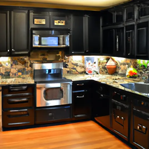 Distressed Black Kitchen Cabinets